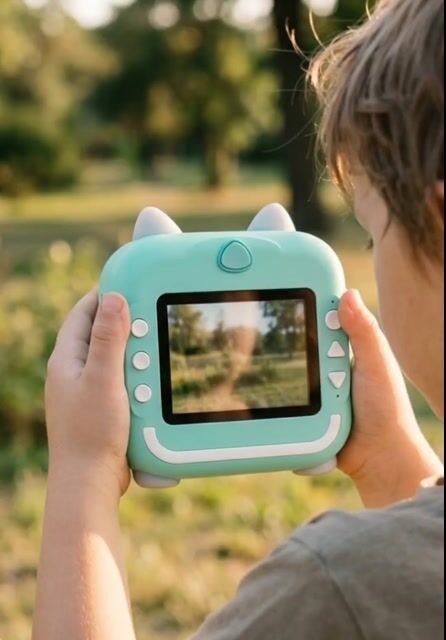 Vídeo de Câmera Infantil Instantânea com Impressão Térmica, Foto e Vídeo