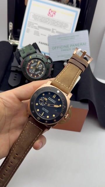 Video de Panerai Submersible 47mm - AÇO ROSE/MOSTRADOR PRETO - COURO