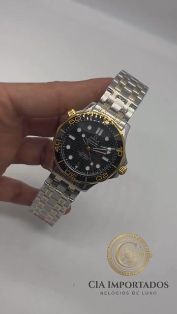 Vídeo de Seamaster Professional Relógio Premium Dourado e Preto Masculino | CIA IMPORTADOS