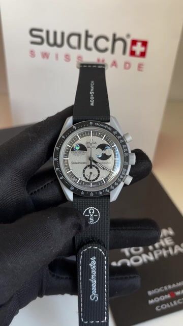 Vídeo de Relogio Omega Swatch Cinza Bioceramic MoonSwatch Mission to Earthphase SO33M700