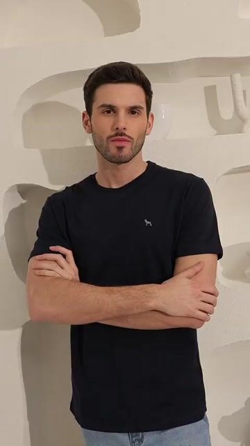 Video de Remera básica Azul Marino