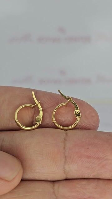 Video de Aros Oro 18k Italianos Argollas - 0.7 Gr 10.5 Mm Oi-c2228