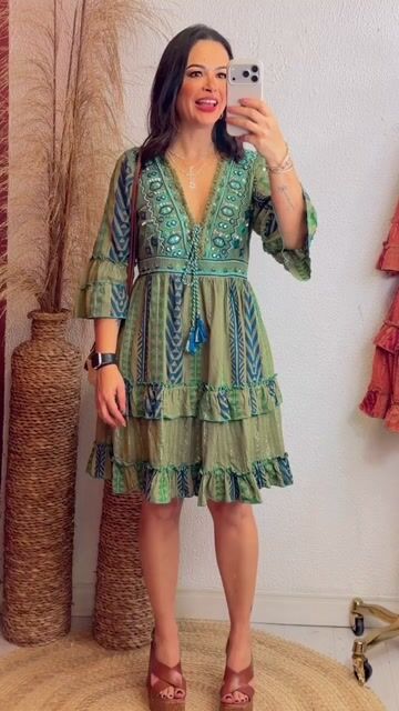 Video de Vestido boho curto Cod:AR-008