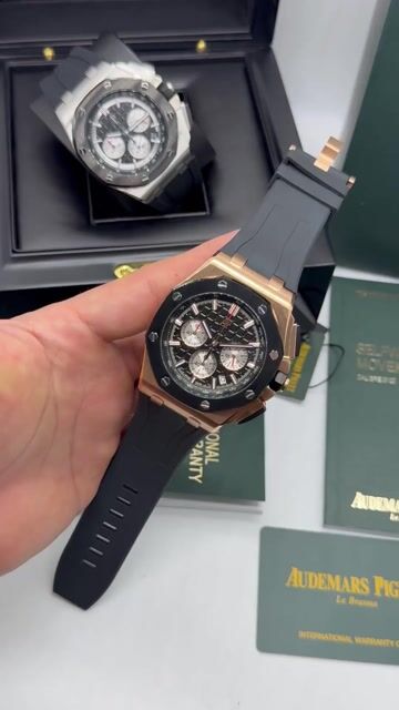 Video de Audemars Piguet Royal Oak Offshore 44mm - AÇO ROSE/MOSTRADOR PRETO - SILICONE