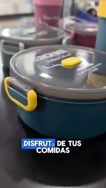 Video de Taper Hermetico Lonchera Vianda Con Vaso Y Cuchara