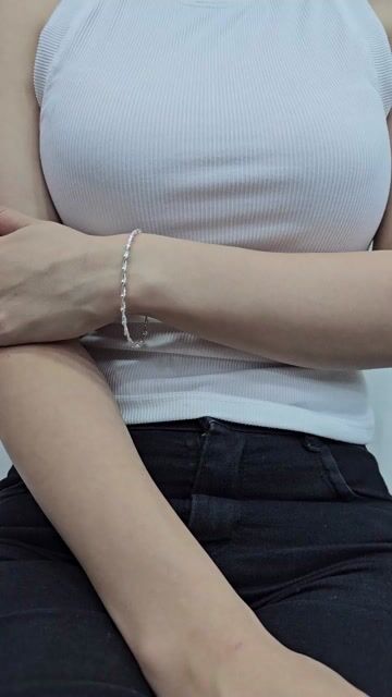 Video de Pulsera Plata 925 Cola Raton Torzada Con Bolitas 18 Cm C2007 Plateado 5.9 Cm 18.5 Cm