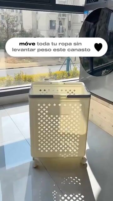 Video de Cesto Canasto Ropa Sucia Plastico Plegable Con Ruedas Canasta Multiuso Organizador De Juguetes Ropa Limpia Delicado Baño Lavadero Estrecho Con Manijas
