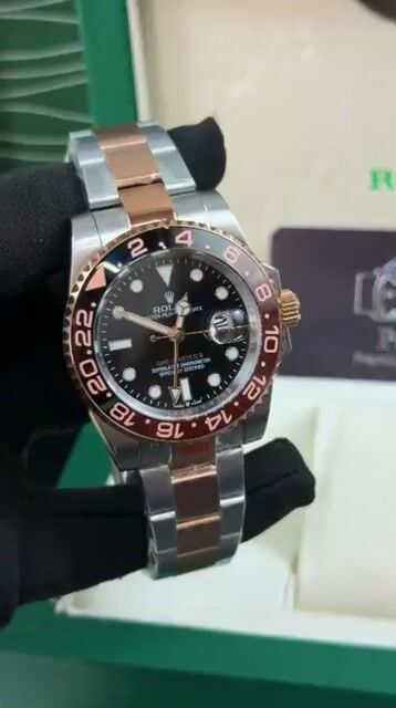 Video de Rolex GMT Master II Cappuccino - 40mm - Mostrador preto/Bezel preto e marrom