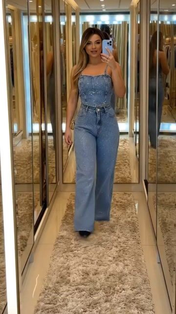 Video de Conjunto jeans bordado em strass