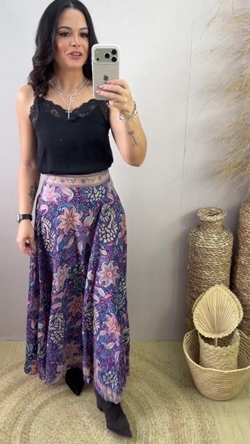 Video de Saia longa estampada Cod:KS-01-4