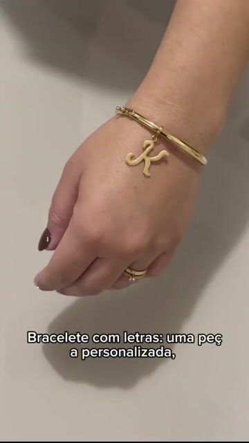 Video de Pulseira Feminina Com Pingente Letra Inicial