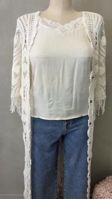 Video de Kimono de renda longo ofwhite
