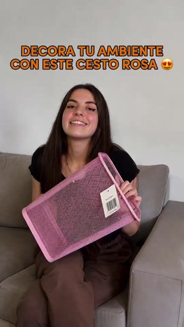 Video de Cesto Papelero Cuadrado Stendy de Malla Metálica 12 L para Oficina Rosa pastel
