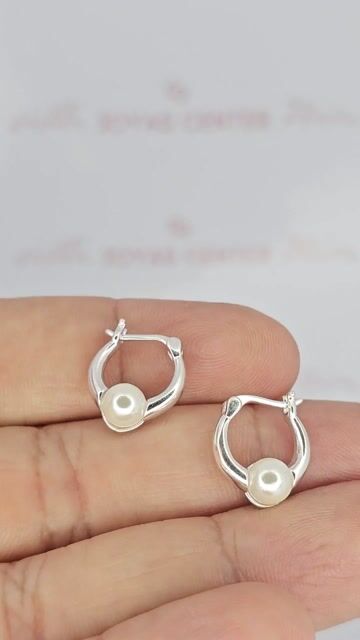Video de Aros Plata 925 Perla Embutida 13.5 Mm Pd - C2267