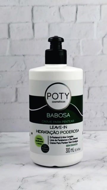Vídeo de Creme para Pentear Babosa 300ml Poty Cosméticos