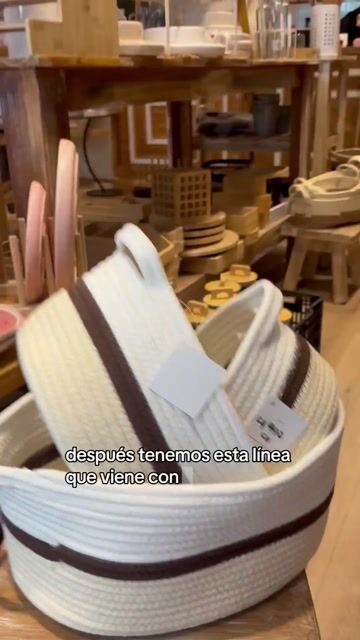 Video de CANASTO CESTO RAYAS NÓRDICO DE ALGODON