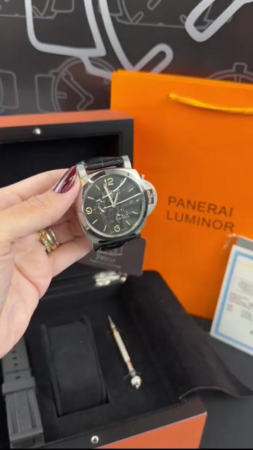 Video de Panerai Luminor GMT 47mm - Aço/Mostrador Preto - COURO