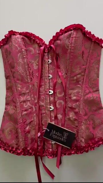 Video de Corset Espartilho Cinta Corpete Modela Cintura Afina Floral