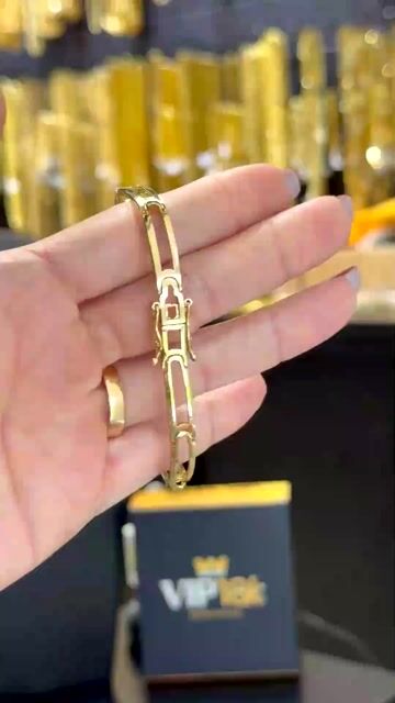 Vídeo de Bracelete Vazado 6mm Banhado A Ouro 18K