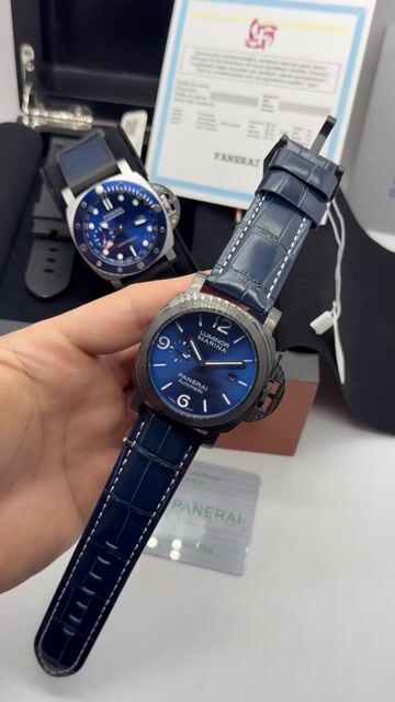 Video de Panerai Luminor Marina 47mm - AÇO PRETO/MOSTRADOR AZUL - COURO
