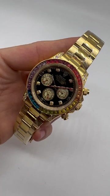 Video de Rolex Daytona dourado 40mm - Bezel cravejado