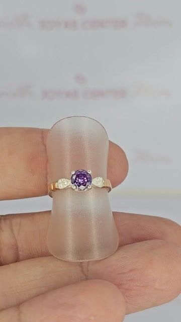 Video de Cintillo Plata Y Oro Rojo Con Piedra Violeta Mrt - C2292