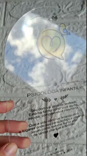 Video de Placa Homenagem 20 X 11 CM - ADESIVO TRANSPARENTE