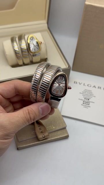Video de Bvlgari Serpenti Tubogas 33mm - AÇO COM ROSE/MOSTRADOR BRANCO