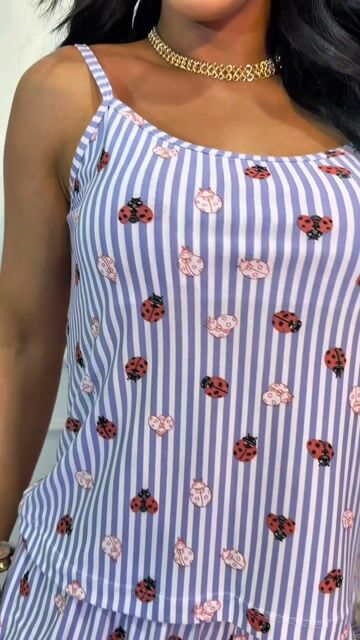 Video de Pijama Pimentinha Listrado Joaninha