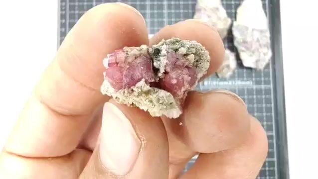 Video de 205 gr Granate Frambuesa de Coahuila (5 pz) - Minerales de Colección