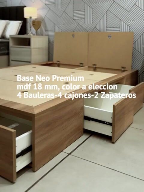 Video de PROMOCION BASE MDF NEO PREMIUM 4 BAULERAS - 4 CAJONES - 2 CAJONES ZAPATEROS