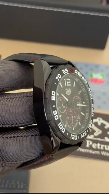 Video de TAG Heuer Senna 43mm - AÇO PRETO/MOSTRADOR PRETO - COURO