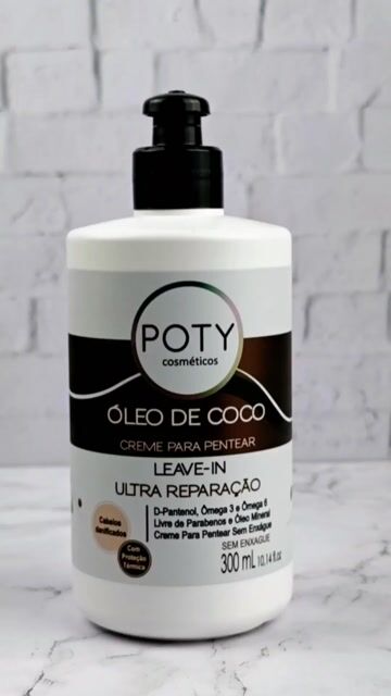 Vídeo de Creme para Pentear Óleo de Coco 300ml Poty Cosméticos