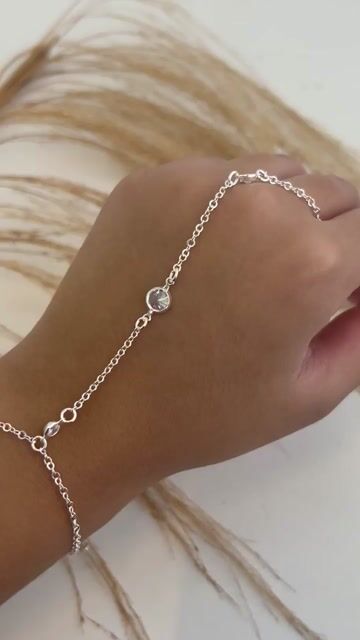 Vídeo de Pulseira Anel de Mão Ponto de Luz Redondo Em Prata 925