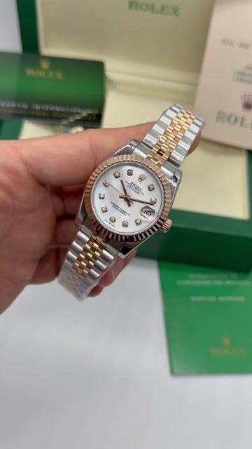 Video de Rolex Datejust - 32mm - Mostrador branco