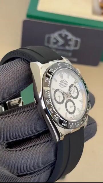 Video de Daytona 40mm - AÇO/MOSTRADOR BRANCO (PANDA) - SILICONE