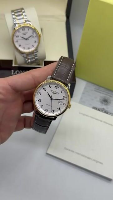 Video de Longines Automatic 40mm - AÇO DOURADO/MOSTRADOR BRANCO - COURO