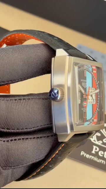 Video de TAG Heuer Mônaco GULF 37mm - AÇO/MOSTRADOR PRETO - COURO