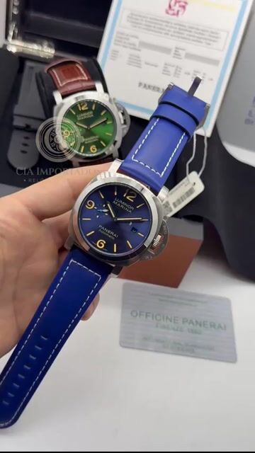 Vídeo de Relógio Panerai Luminor Marina Azul Detalhe Ouro Premium