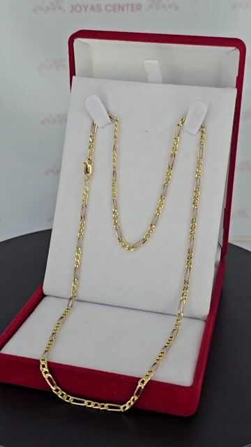 Video de Cadena Collar Oro 18k Bicolor Figaro De 50cm 6.5 Gr