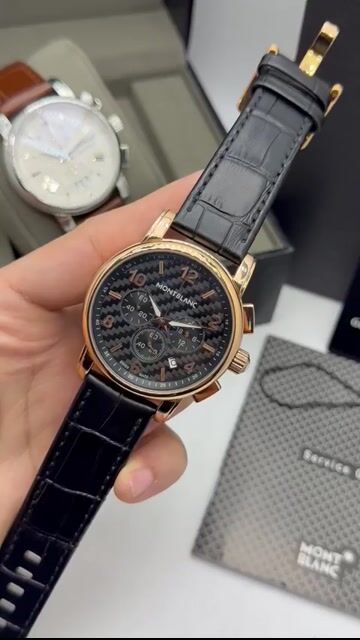 Video de Montblanc 43mm - AÇO ROSÉ/MOSTRADOR PRETO - COURO
