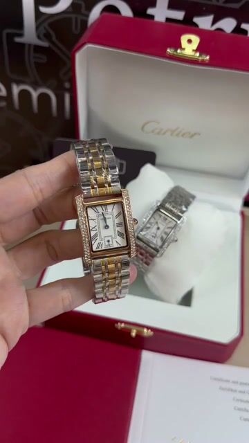 Video de Cartier Tank Américaine 25mm - AÇO ROSE/MOSTRADOR BRANCO
