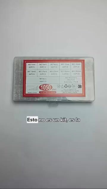 Video de Kit 1050 Tornillo Tuerca Arandela Acero Inoxidable Allen M3