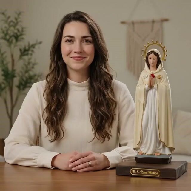 Video de IMAGEM NOSSA SENHORA ROSA MÍSTICA - RESINA - 30CM