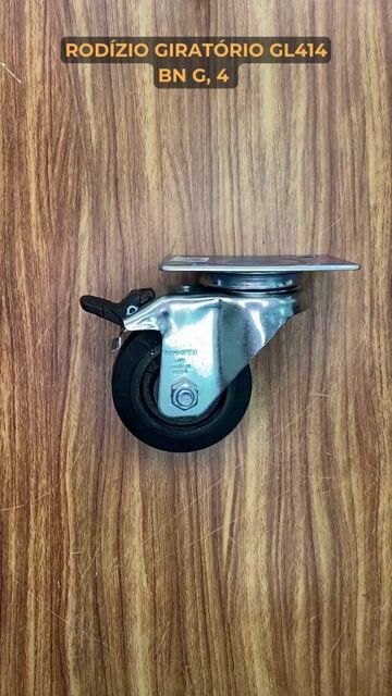 Vídeo de Rodízio Giratório 4 Polegadas Com Freio 100mm Borracha Suporta Até 150Kg GL 414 BN G - SCHIOPPA