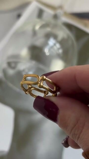 Video de Anel inspiração regulável em aço inox Prata/ Gold