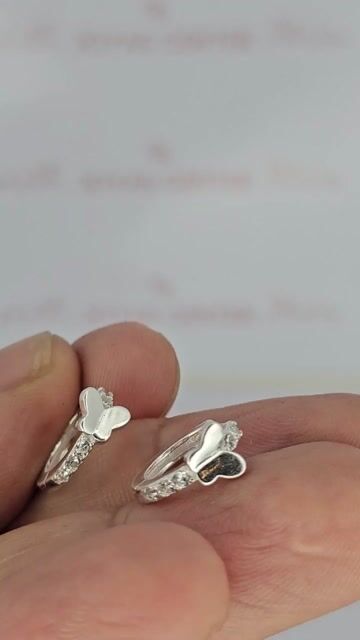 Video de Aros Plata 925 Mariposas Con Piedras 14 Mm Pd - C2266