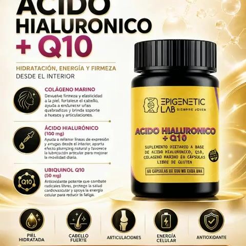 Video de ACIDO HIALURONICO + Q10 + COLAGENO MARINO T II X 60 CAPSULAS DE 600 MG SIN TACC
