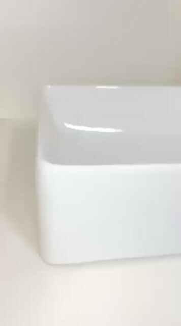 Vídeo de Cuba de Apoio Retangular Guarujá Premium em Louça Branca 40,5x30x12 cm - La Bella Griffe