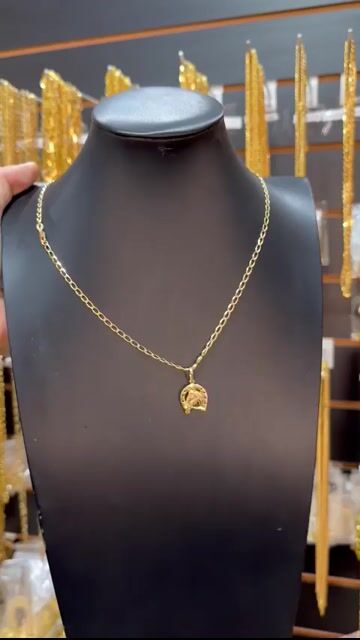Video de Cordão e pingente laminado 2 mm banhado a ouro